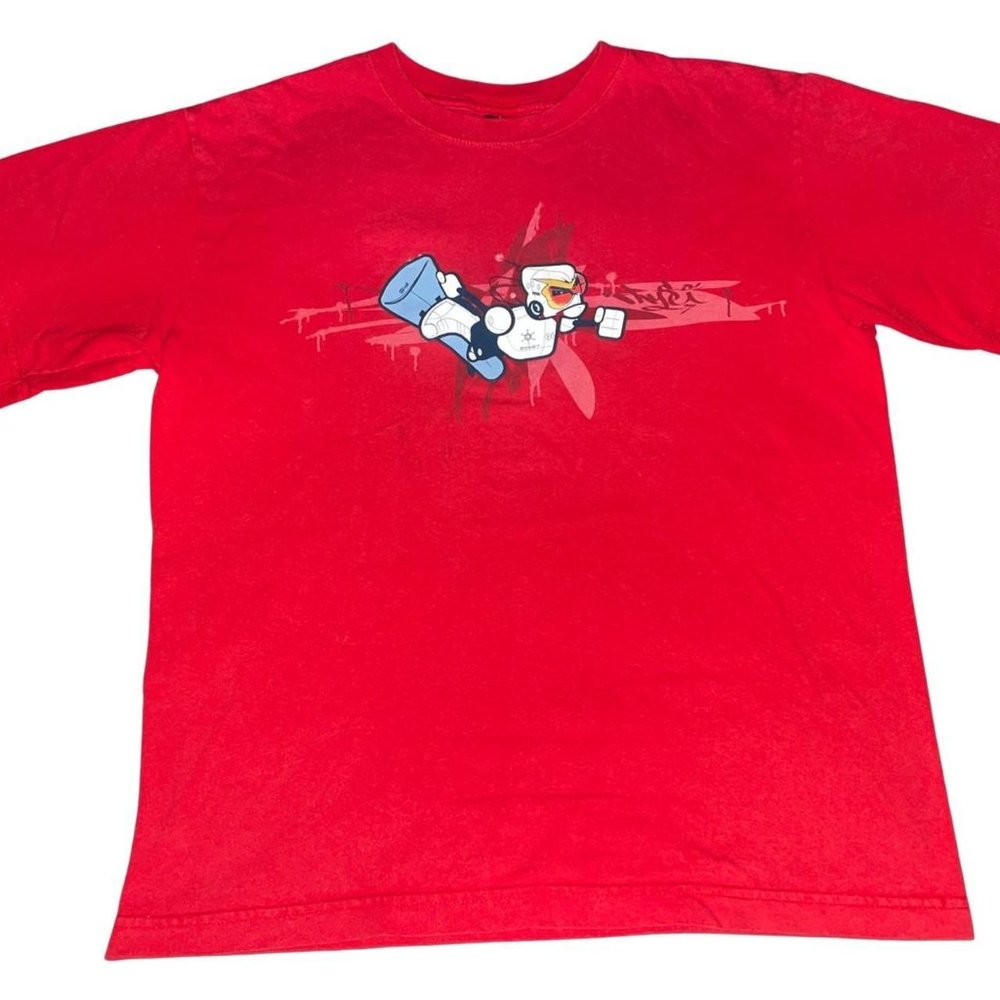 Vintage Y2K Robot Ryder Skateboard Snowblard TShirt Large